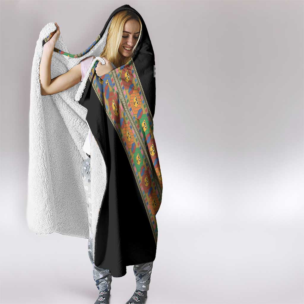 Ethiopia Saba Kemis Hooded Blanket Sash Style Black Color