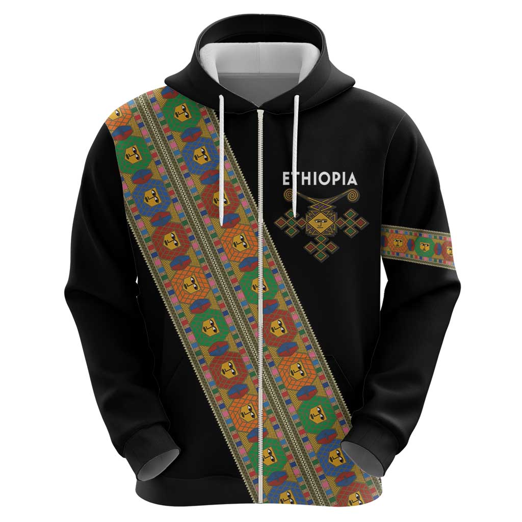 Ethiopia Saba Kemis Hoodie Sash Style Black Color