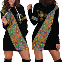Ethiopia Saba Kemis Hoodie Dress Sash Style Black Color