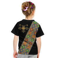 Ethiopia Saba Kemis Kid T Shirt Sash Style Black Color