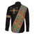 Ethiopia Saba Kemis Long Sleeve Button Shirt Sash Style Black Color