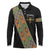 Ethiopia Saba Kemis Long Sleeve Polo Shirt Sash Style Black Color