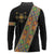Ethiopia Saba Kemis Long Sleeve Polo Shirt Sash Style Black Color