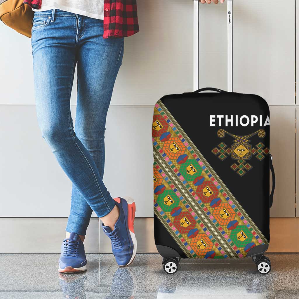 Ethiopia Saba Kemis Luggage Cover Sash Style Black Color