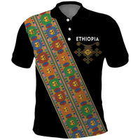 Ethiopia Saba Kemis Polo Shirt Sash Style Black Color
