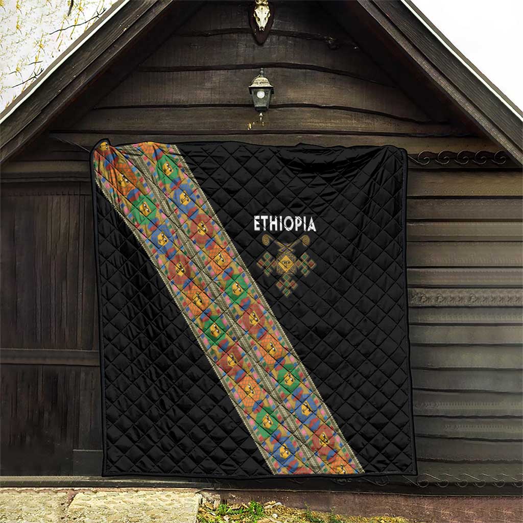 Ethiopia Saba Kemis Quilt Sash Style Black Color