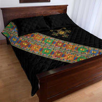 Ethiopia Saba Kemis Quilt Bed Set Sash Style Black Color