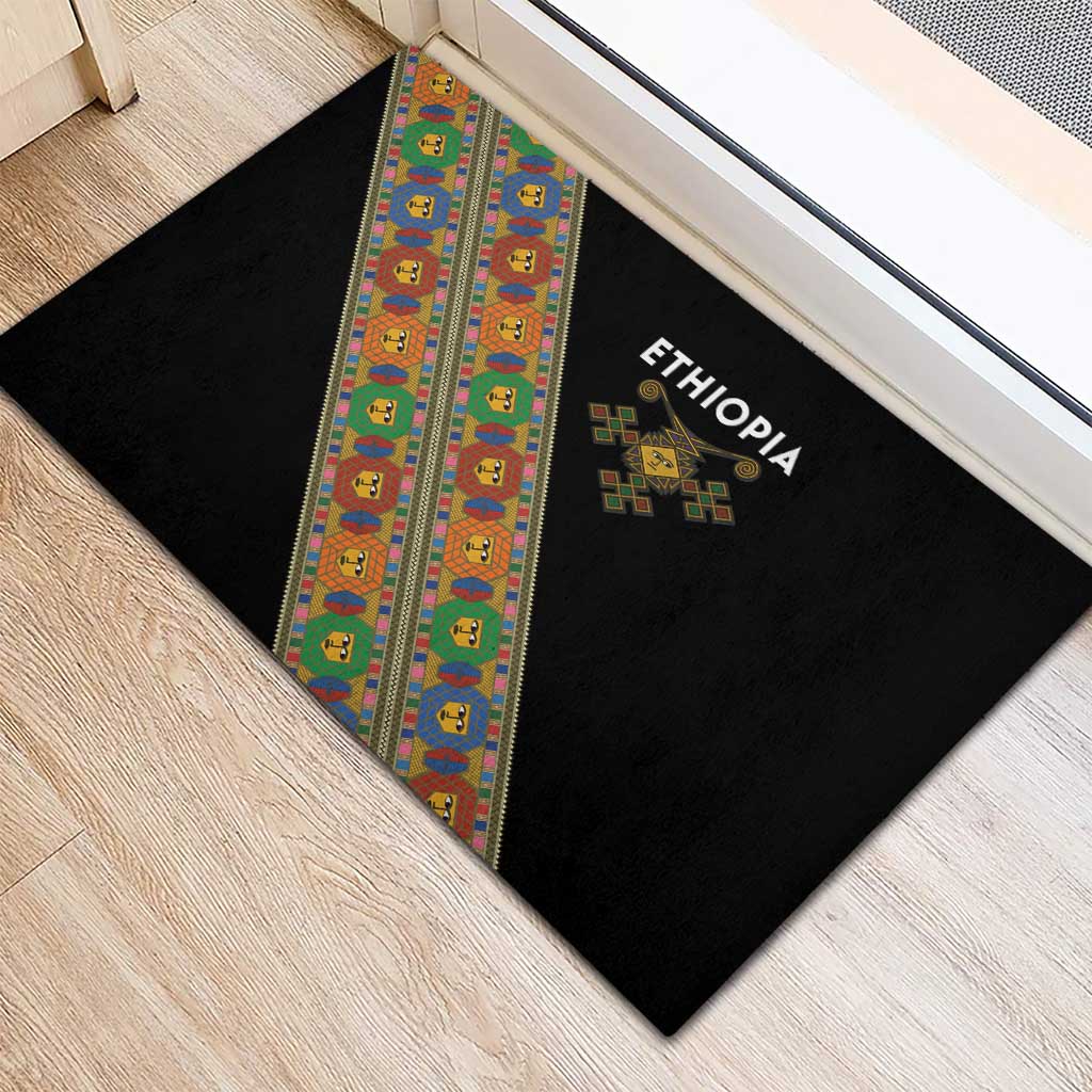 Ethiopia Saba Kemis Rubber Doormat Sash Style Black Color