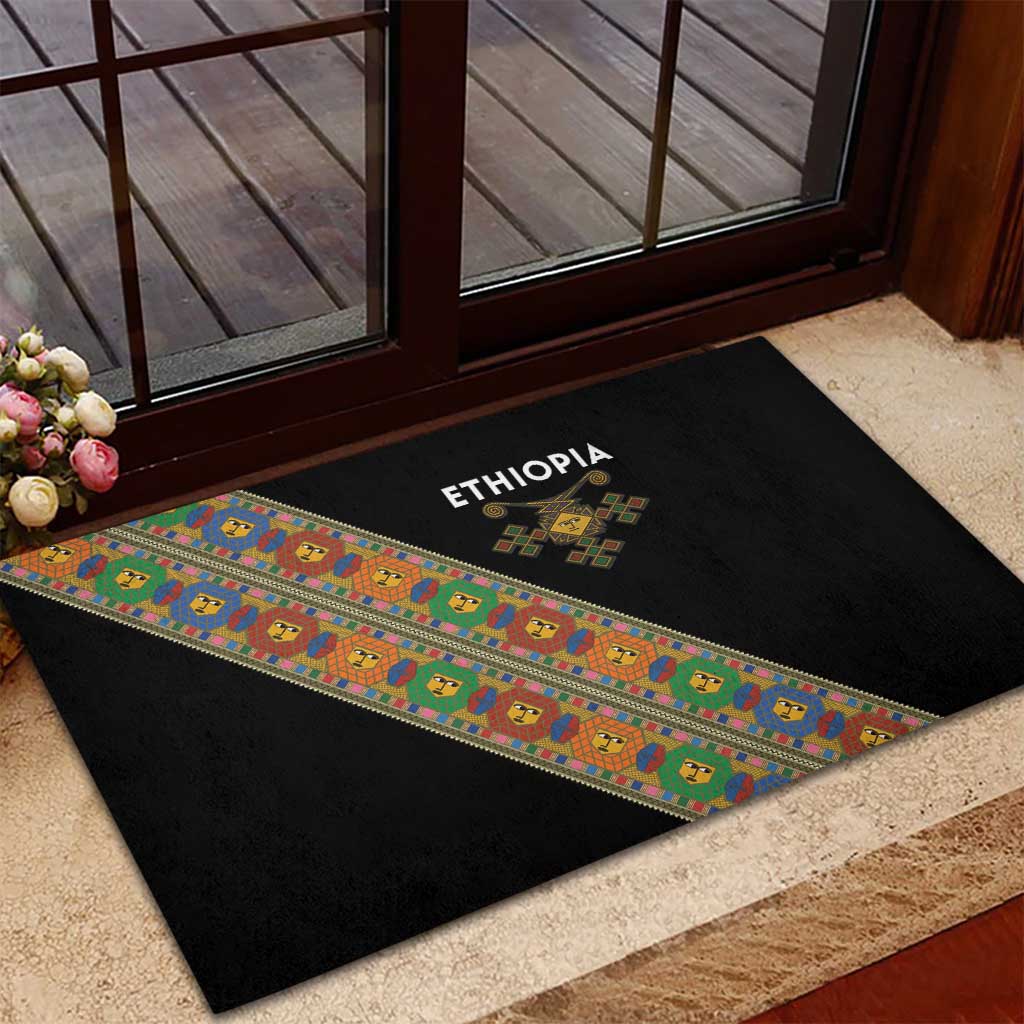 Ethiopia Saba Kemis Rubber Doormat Sash Style Black Color