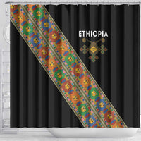 Ethiopia Saba Kemis Shower Curtain Sash Style Black Color