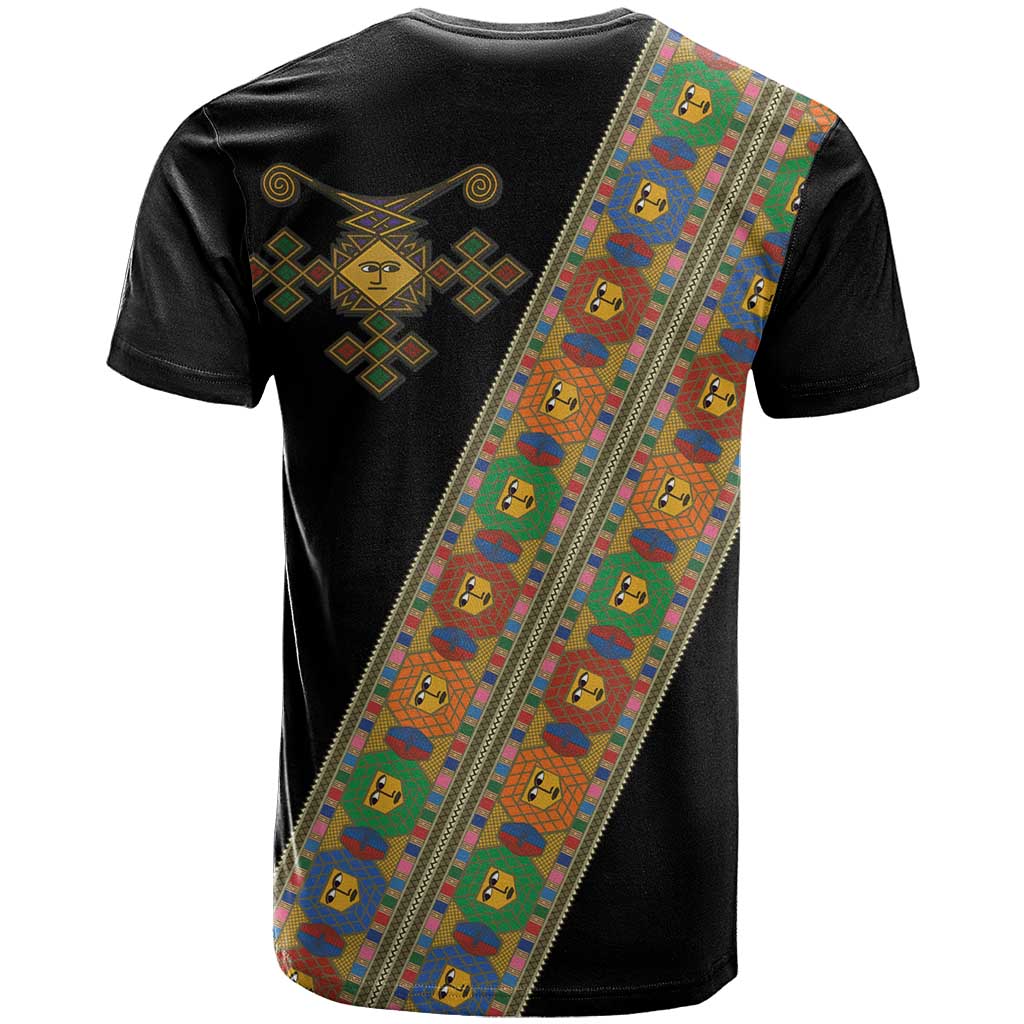 Ethiopia Saba Kemis T Shirt Sash Style Black Color