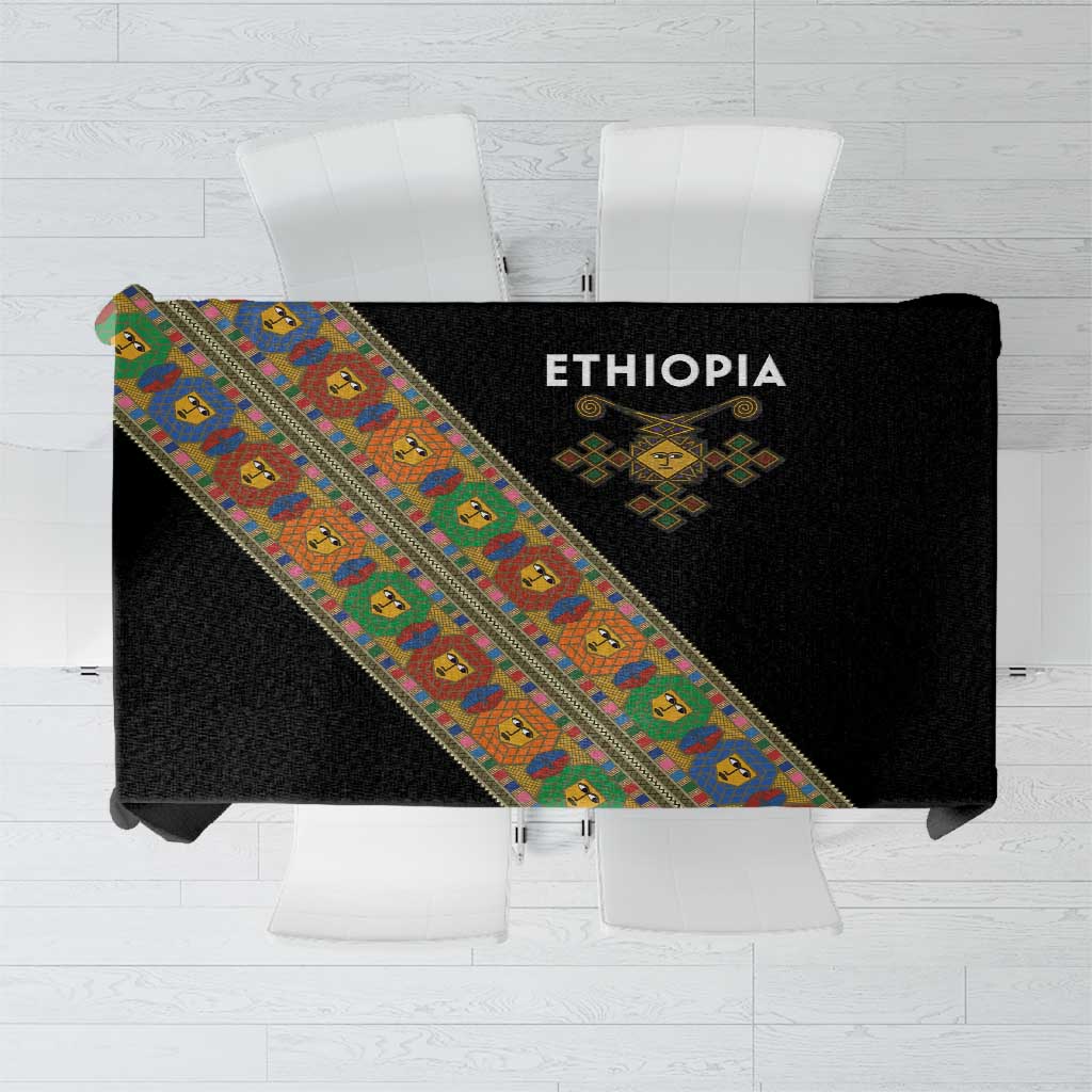 Ethiopia Saba Kemis Tablecloth Sash Style Black Color