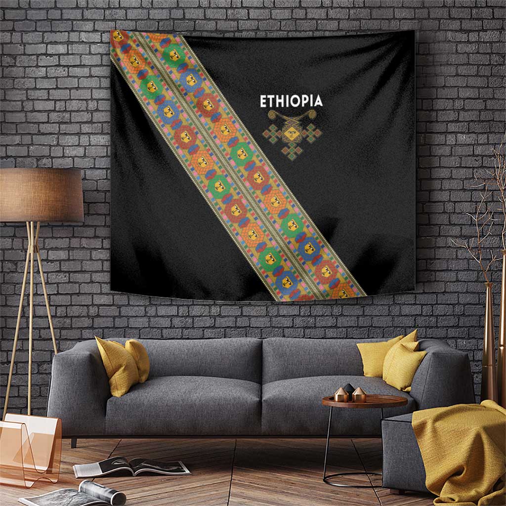 Ethiopia Saba Kemis Tapestry Sash Style Black Color