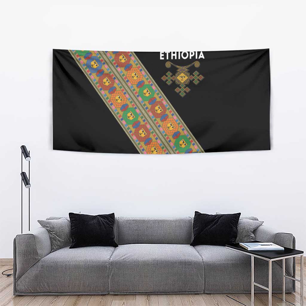 Ethiopia Saba Kemis Tapestry Sash Style Black Color