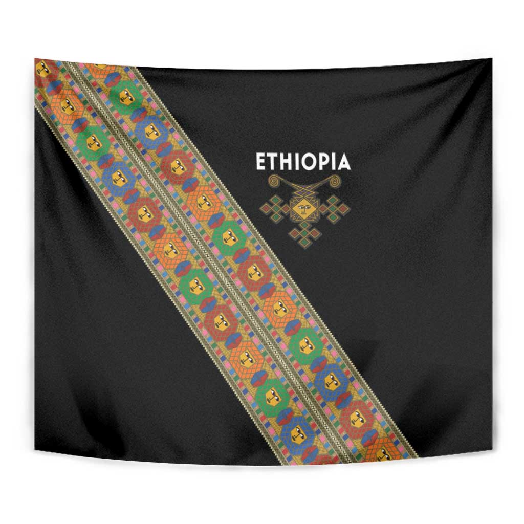 Ethiopia Saba Kemis Tapestry Sash Style Black Color