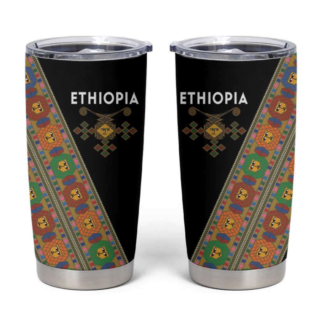 Ethiopia Saba Kemis Tumbler Cup Sash Style Black Color