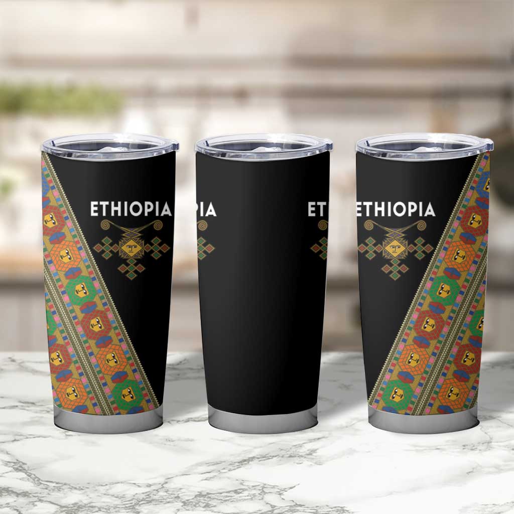 Ethiopia Saba Kemis Tumbler Cup Sash Style Black Color