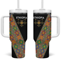 Ethiopia Saba Kemis Tumbler With Handle Sash Style Black Color