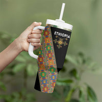 Ethiopia Saba Kemis Tumbler With Handle Sash Style Black Color