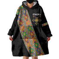 Ethiopia Saba Kemis Wearable Blanket Hoodie Sash Style Black Color