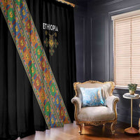 Ethiopia Saba Kemis Window Curtain Sash Style Black Color