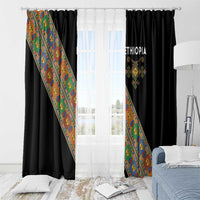 Ethiopia Saba Kemis Window Curtain Sash Style Black Color
