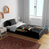 Ethiopia Saba Kemis Bedding Set Ethiopian Cross Lion Of Judah Black Color