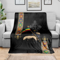 Ethiopia Saba Kemis Blanket Ethiopian Cross Lion Of Judah Black Color