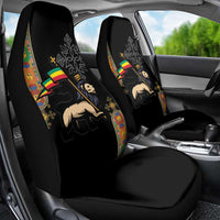 Ethiopia Saba Kemis Car Seat Cover Ethiopian Cross Lion Of Judah Black Color
