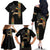 Ethiopia Saba Kemis Family Matching Off The Shoulder Long Sleeve Dress and Hawaiian Shirt Ethiopian Cross Lion Of Judah Black Color