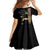 Ethiopia Saba Kemis Family Matching Off Shoulder Maxi Dress and Hawaiian Shirt Ethiopian Cross Lion Of Judah Black Color