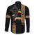 Ethiopia Saba Kemis Family Matching Off Shoulder Maxi Dress and Hawaiian Shirt Ethiopian Cross Lion Of Judah Black Color