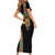 Ethiopia Saba Kemis Family Matching Short Sleeve Bodycon Dress and Hawaiian Shirt Ethiopian Cross Lion Of Judah Black Color