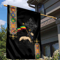 Ethiopia Saba Kemis Garden Flag Ethiopian Cross Lion Of Judah Black Color