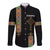 Ethiopia Saba Kemis Long Sleeve Button Shirt Ethiopian Cross Lion Of Judah Black Color