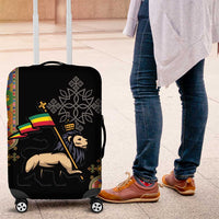 Ethiopia Saba Kemis Luggage Cover Ethiopian Cross Lion Of Judah Black Color