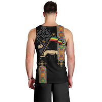 Ethiopia Saba Kemis Men Tank Top Ethiopian Cross Lion Of Judah Black Color