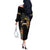 Ethiopia Saba Kemis Off The Shoulder Long Sleeve Dress Ethiopian Cross Lion Of Judah Black Color