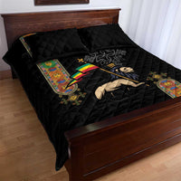 Ethiopia Saba Kemis Quilt Bed Set Ethiopian Cross Lion Of Judah Black Color
