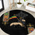 Ethiopia Saba Kemis Round Carpet Ethiopian Cross Lion Of Judah Black Color