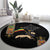Ethiopia Saba Kemis Round Carpet Ethiopian Cross Lion Of Judah Black Color