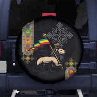 Ethiopia Saba Kemis Spare Tire Cover Ethiopian Cross Lion Of Judah Black Color