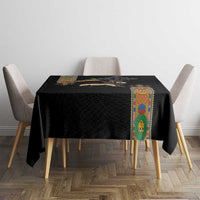Ethiopia Saba Kemis Tablecloth Ethiopian Cross Lion Of Judah Black Color
