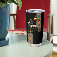 Ethiopia Saba Kemis Tumbler Cup Ethiopian Cross Lion Of Judah Black Color