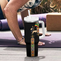 Ethiopia Saba Kemis Tumbler With Handle Ethiopian Cross Lion Of Judah Black Color