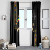 Ethiopia Saba Kemis Window Curtain Ethiopian Cross Lion Of Judah Black Color