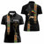 Ethiopia Saba Kemis Women Polo Shirt Ethiopian Cross Lion Of Judah Black Color