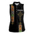 Ethiopia Saba Kemis Women Sleeveless Polo Shirt Ethiopian Cross Lion Of Judah Black Color