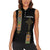 Ethiopia Saba Kemis Women Sleeveless Polo Shirt Ethiopian Cross Lion Of Judah Black Color