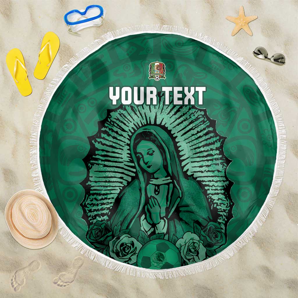 Custom Mexico Guadalupe Football Beach Blanket Viva Mexico